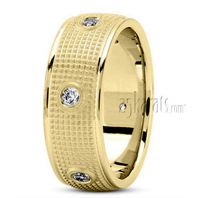 Chic Round Diamond Wedding Band - view 2 thumbnail