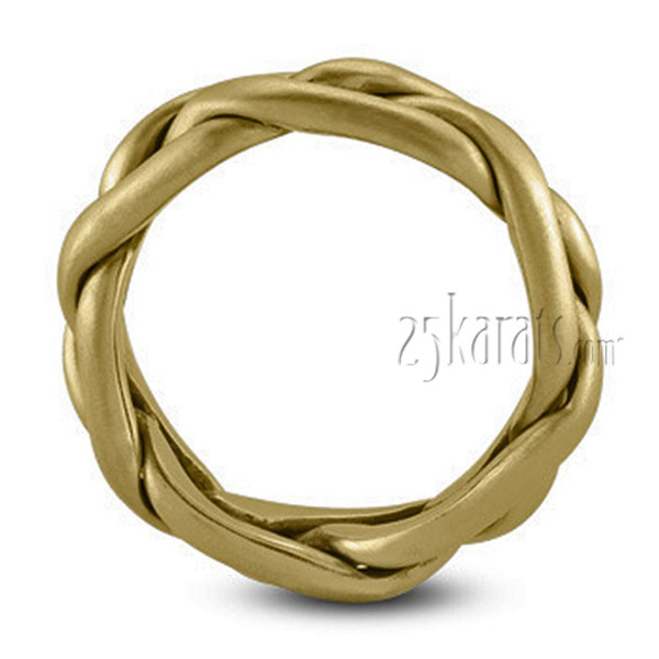 18K all yellow gold 6.5mm satin Traditional-Braided-Wedding-Ring - alternate view 6