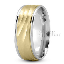 Milled Design Ridged Wedding Band