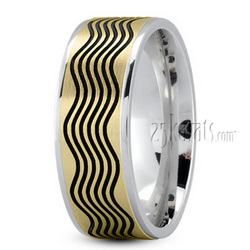 Black Wave Design Wedding Ring