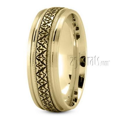 Classic Fancy Carved Wedding Ring - view 2 of 7