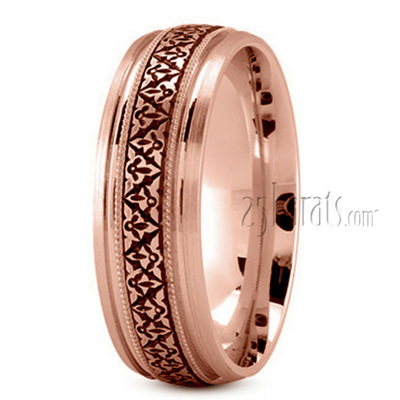 Classic Fancy Carved Wedding Ring - view 3 of 7