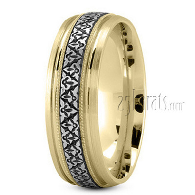 Classic Fancy Carved Wedding Ring - view 4 of 7