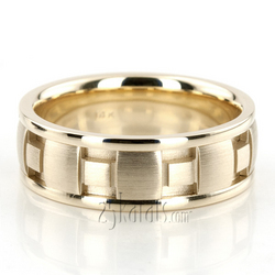Square Pattern Handcrafted Wedding Ring
