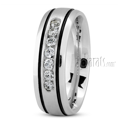Elegant Channel Set Diamond Wedding Band - view 2