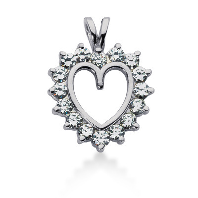 1.44 CT Diamond Heart Shape Pendant