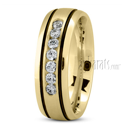 Elegant Channel Set Diamond Wedding Band - view 3 thumbnail