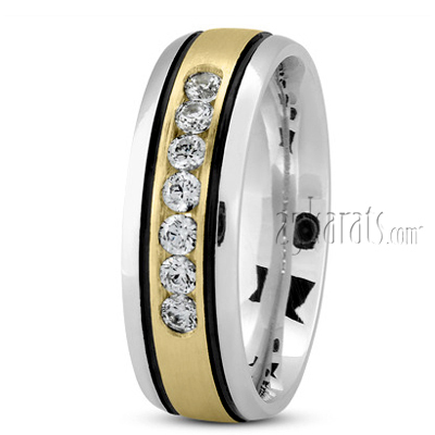 Elegant Channel Set Diamond Wedding Band - view 4 thumbnail