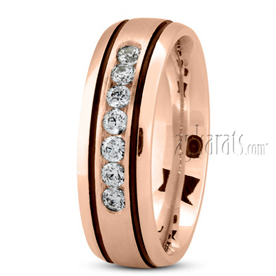 Elegant Channel Set Diamond Wedding Band - view 5 thumbnail