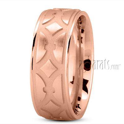 Symmetrical Design Fancy Wedding Band - view 3 thumbnail