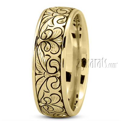 Artisan Floral Wedding Band - view 3