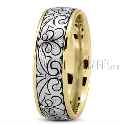 Artisan Floral Wedding Band - view 4