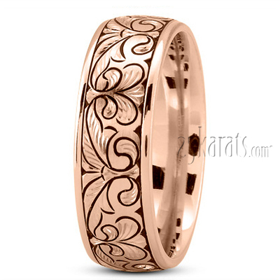 Artisan Floral Wedding Band - view 5