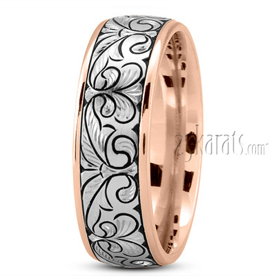 Artisan Floral Wedding Band - view 7