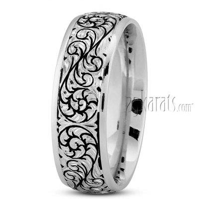 Spiral Pattern Fancy Wedding Ring - view 2