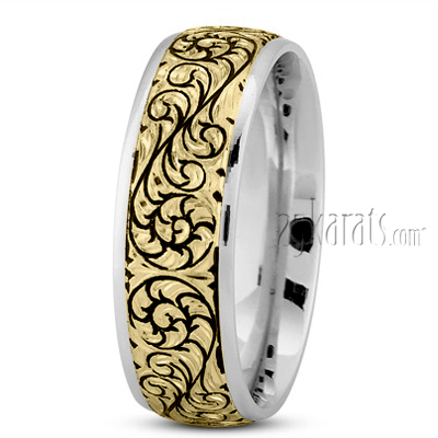 Spiral Pattern Fancy Wedding Ring - view 4