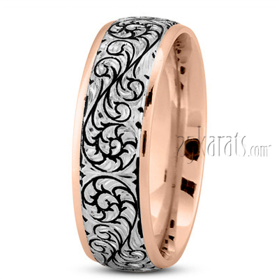Spiral Pattern Fancy Wedding Ring - main view thumbnail