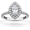 Marquise Center Micro Pave Set Diamond Engagement Ring (0.56 ct. tw.)