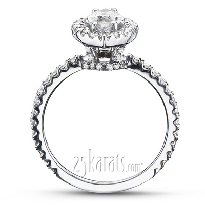 Marquise Center Micro Pave Set Diamond Engagement Ring (0.56 ct. tw.) thumbnail 4