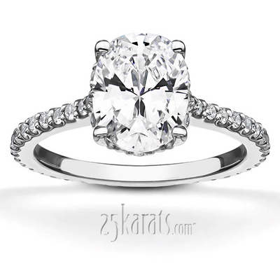 Pave Set Oval Diamond Engagement Ring (1/3 ct. t.w.)