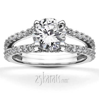 2 carat split shank engagement rings