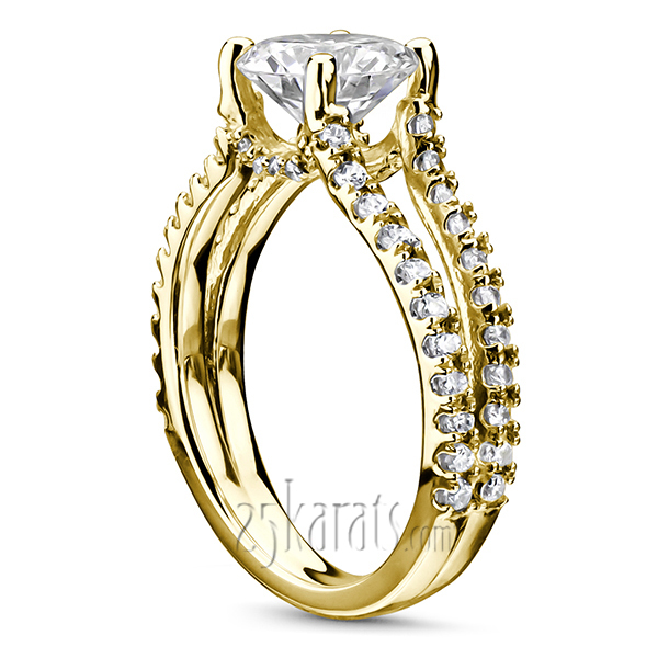 18K white gold Micro Pave Set Split Shank Diamond Engagement Ring (1/2 ct. tw.) - alternate view 3