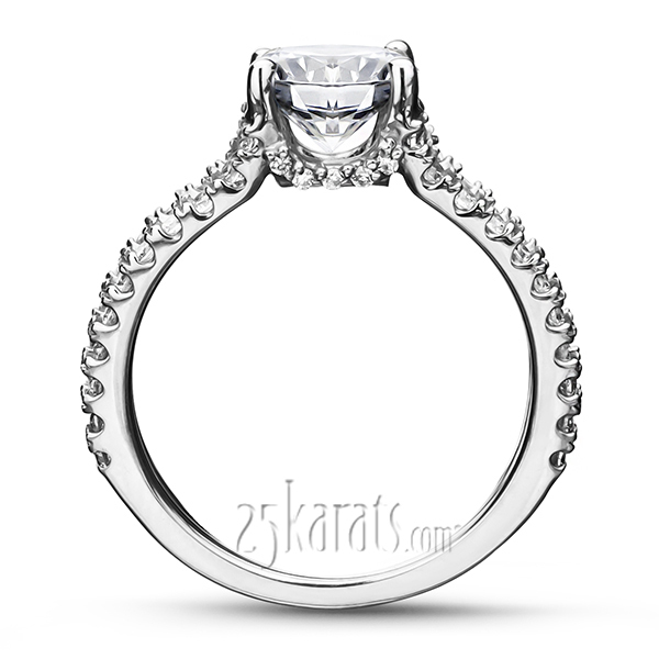18K white gold Micro Pave Set Split Shank Diamond Engagement Ring (1/2 ct. tw.) - alternate view 4