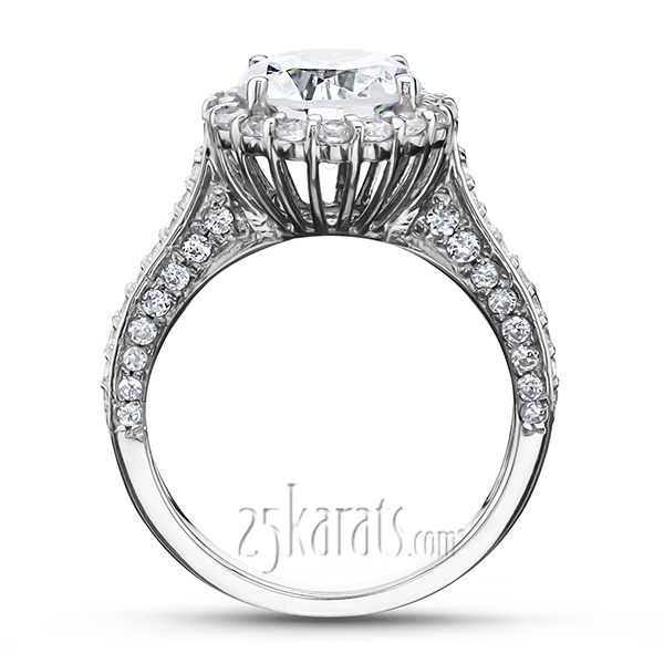 18K white gold Halo Fancy Basket Pave Diamond Engagement Ring (3/4 ct. tw.) - alternate view 4