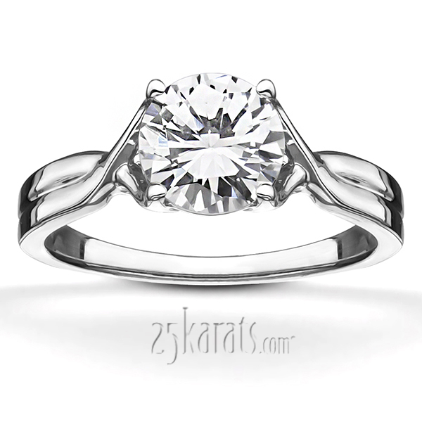 14K white gold Infinity Design Solitaire Engagement Ring - main view