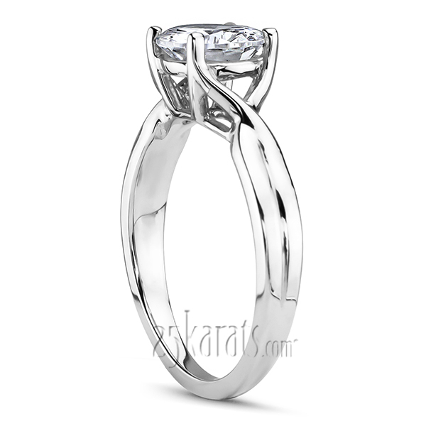 14K white gold Infinity Design Solitaire Engagement Ring - alternate view 2