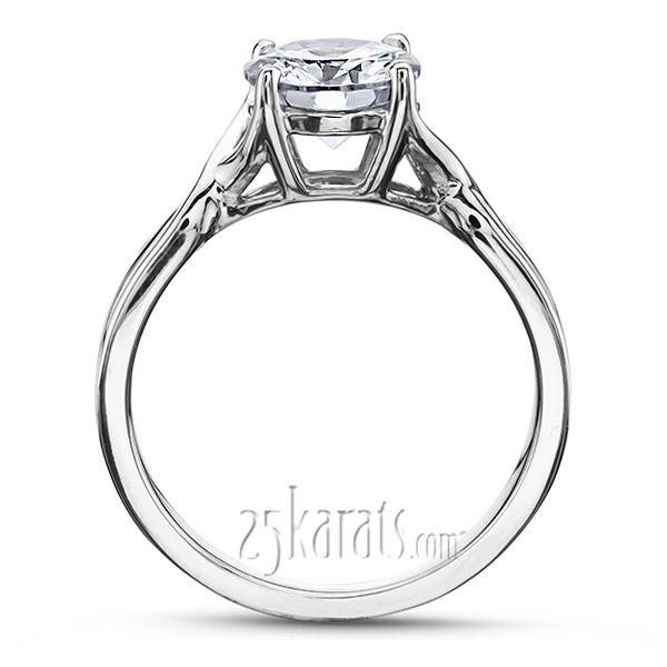 14K white gold Infinity Design Solitaire Engagement Ring - alternate view 4