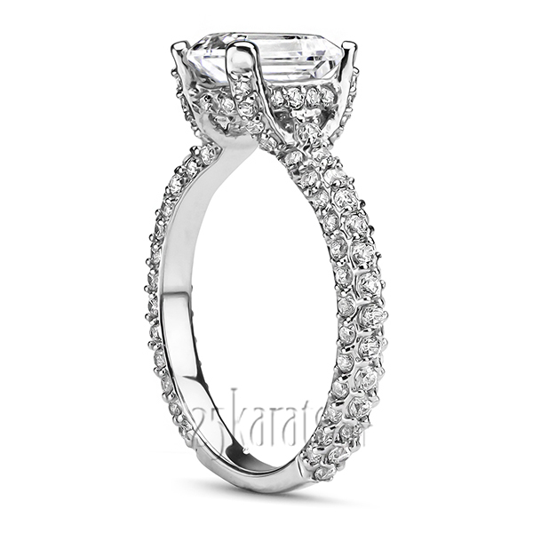 14K white gold Micro Pave Set Diamond Engagement Ring (1.10 ct. tw.) - alternate view 2
