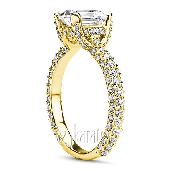 14K white gold Micro Pave Set Diamond Engagement Ring (1.10 ct. tw.) - alternate view 3