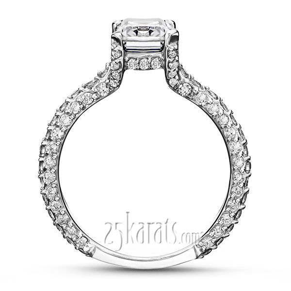 14K white gold Micro Pave Set Diamond Engagement Ring (1.10 ct. tw.) - alternate view 4