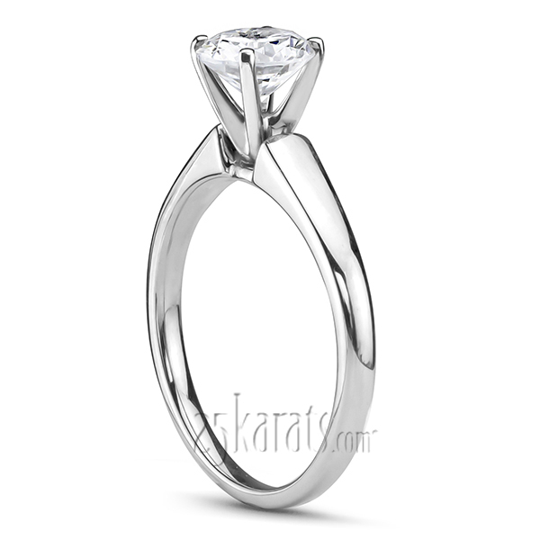 18K white gold Stylish Solitaire With French Curve Cathedrals - alternate view 2