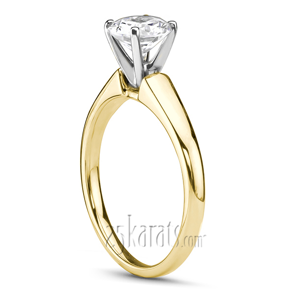 18K white gold Stylish Solitaire With French Curve Cathedrals - alternate view 3