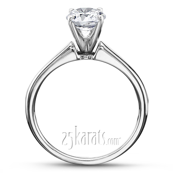 18K white gold Stylish Solitaire With French Curve Cathedrals - alternate view 4