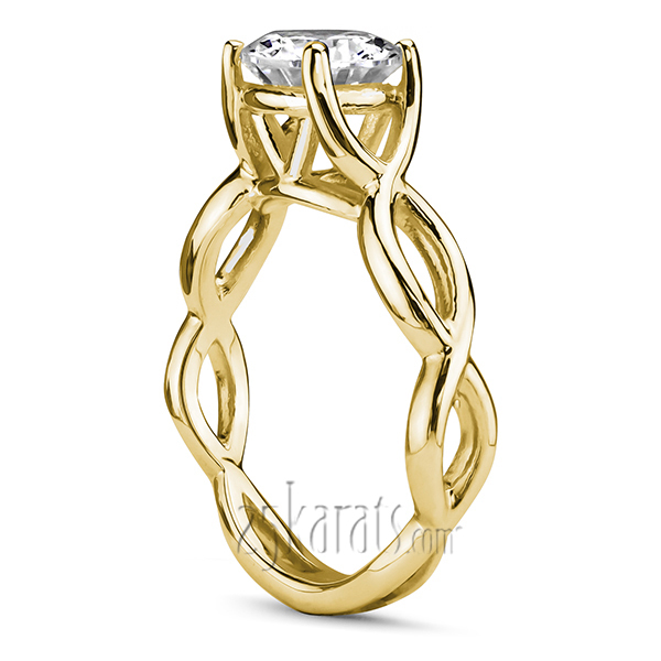 18K white gold Infinity Shank Basket Setting Engagement Ring - alternate view 3