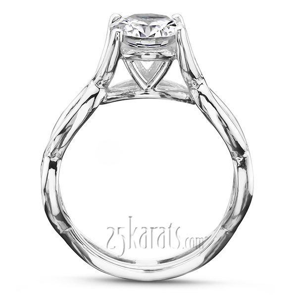 18K white gold Infinity Shank Basket Setting Engagement Ring - alternate view 4