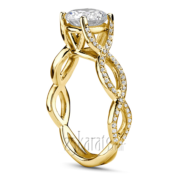 14K white gold Pave Set Infinity Shank Solitaire Engagement Ring (1/2 ct. tw.) - alternate view 3