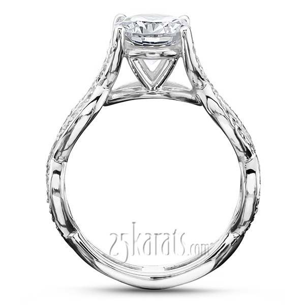 14K white gold Pave Set Infinity Shank Solitaire Engagement Ring (1/2 ct. tw.) - alternate view 4