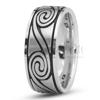 Spiral Design Handmade Wedding Band