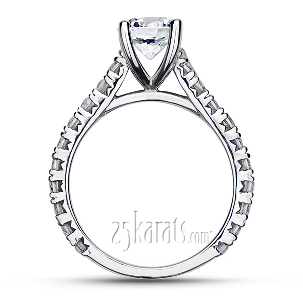 18K white gold Micro Pave Set Classic Cathedral Diamond Engagement Ring (7/8 ct. tw.) - alternate view 4
