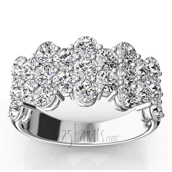 14K white gold Fancy Round Diamond Anniversary Wedding Band (2 1/3 ct. tw.) - main view