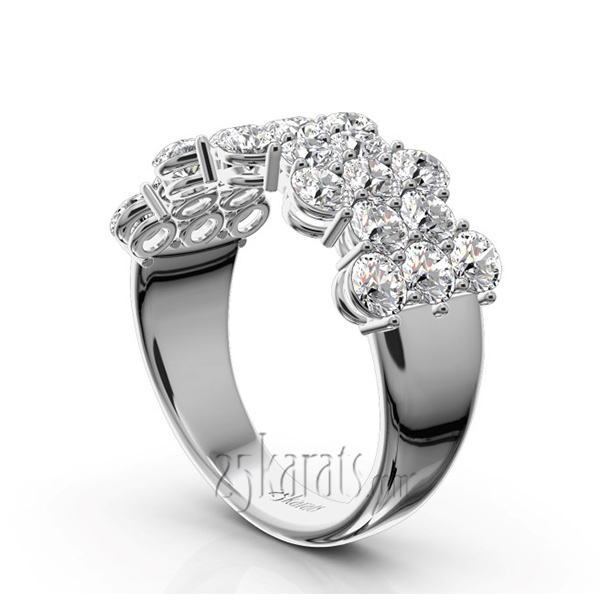 14K white gold Fancy Round Diamond Anniversary Wedding Band (2 1/3 ct. tw.) - alternate view 2