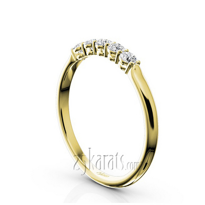 Shared Prong Classic Five Stone Anniversary Ring(1/4 ct. tw) thumbnail 5