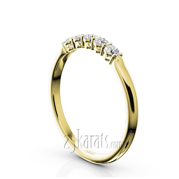 14K white gold Shared Prong Classic Five Stone Anniversary Ring(1/4 ct. tw) - alternate view 5