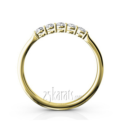 Shared Prong Classic Five Stone Anniversary Ring(1/4 ct. tw) thumbnail 6