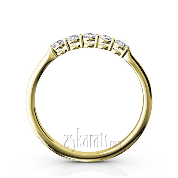 14K white gold Shared Prong Classic Five Stone Anniversary Ring(1/4 ct. tw) - alternate view 6