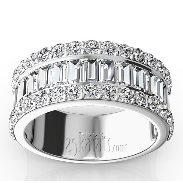 Baguette and Brilliant Round Diamond Anniversary Band (2 2/3 ct. tw.)